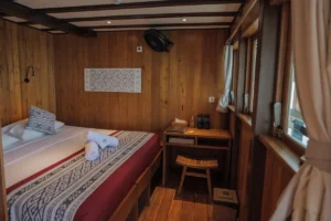 Interior of upper-deck cabin 24 aboard Amira