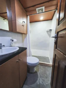 Private bathroom in the family cabin aboard Sea Familia 2
