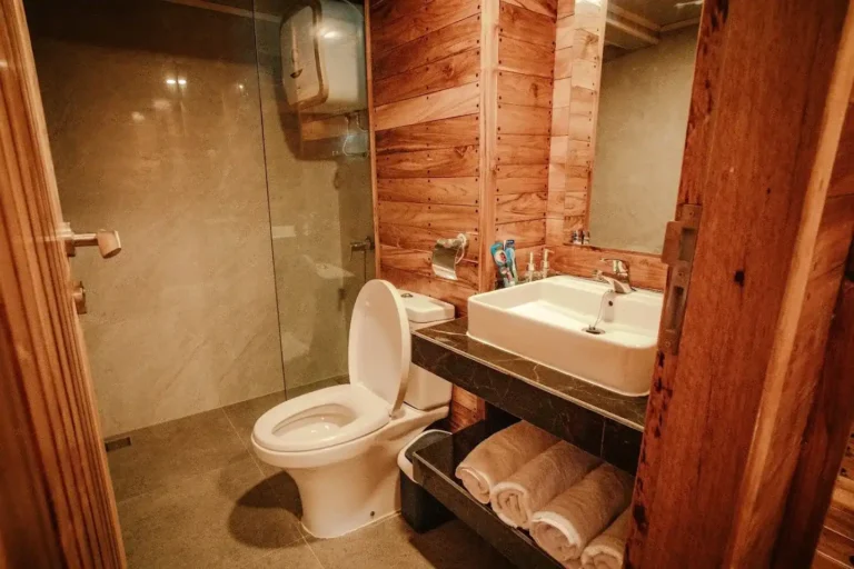 Private bathroom of upper deck cabin 1 aboard Alore