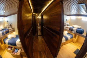 Anila cabin corridor and bunk layouts aboard Amaya Explorer