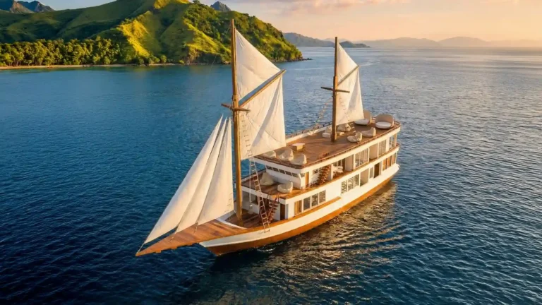Aura Suci liveaboard exterior in Komodo