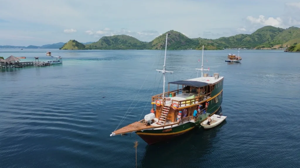 Aerial view of Dahayu liveaboard