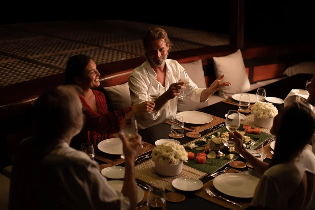 Guests dining inside Dunia Baru