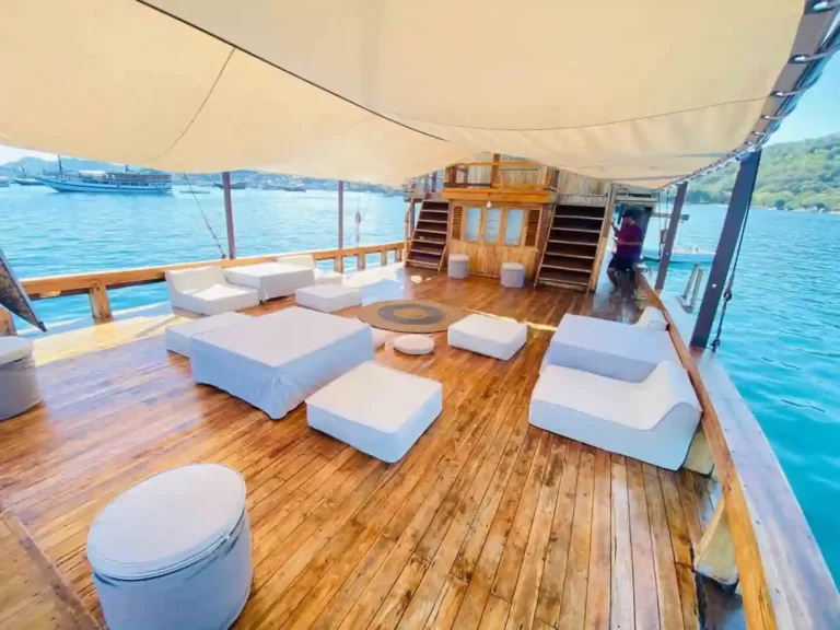View from the panoramic suite on Gammara, the only cabin with 180-degree glazing