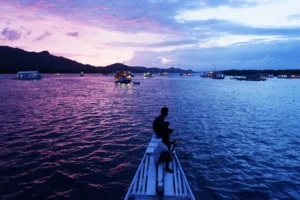 Last light over the mangrove island of Kalong near Labuan Bajo