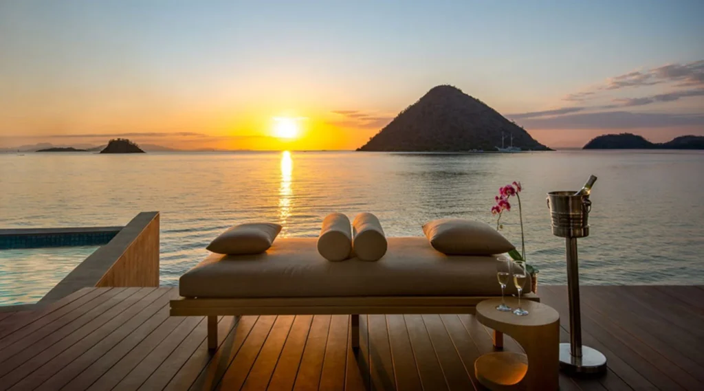 Overwater Villa Sunset View private pool at Katamaran Hotel & Resort Komodo