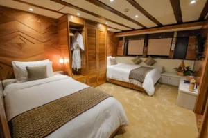 Second view of Crab twin guest cabin aboard Lamima