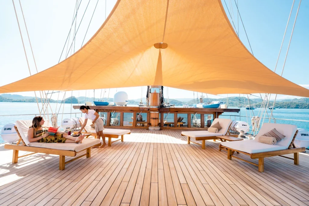 Upper deck lounge aboard Lamima
