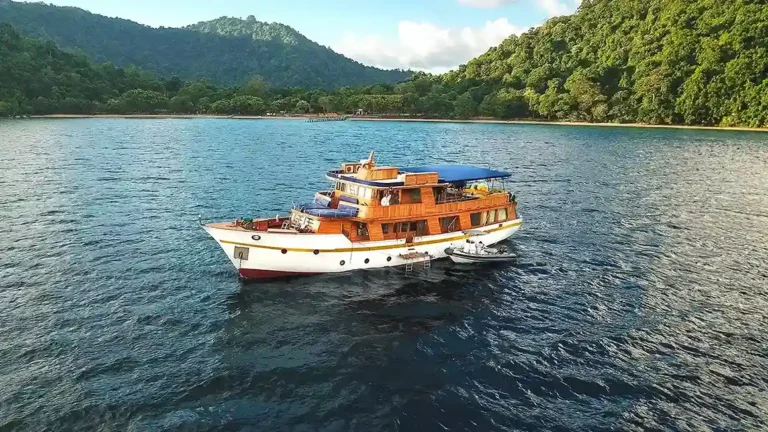 Magia II teak phinisi in Komodo National Park