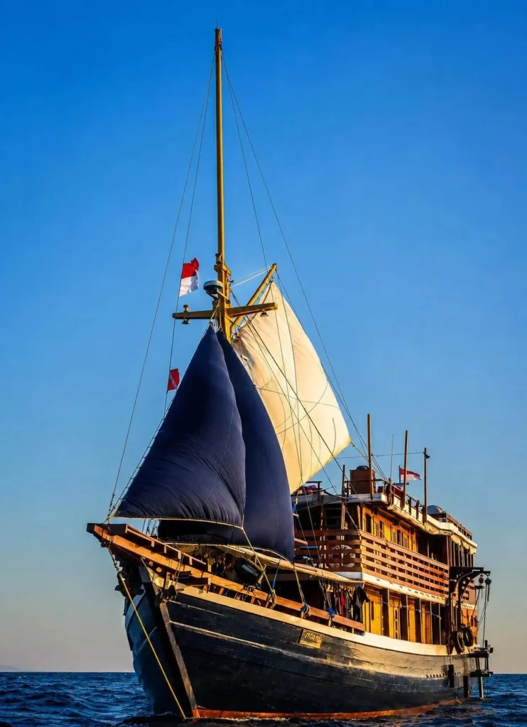 Mari phinisi under sail in Indonesia