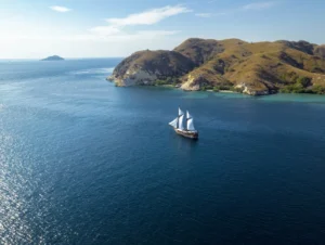 Nataraja anchored off an Indonesian island