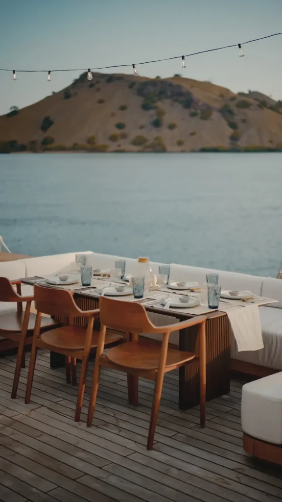 Top deck lounge aboard Papiton Allo phinisi