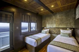 Dolphin Suite with sea-facing window aboard Scubaspa Zen