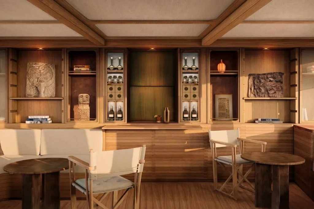 Official render of the library interior aboard Sejiwa