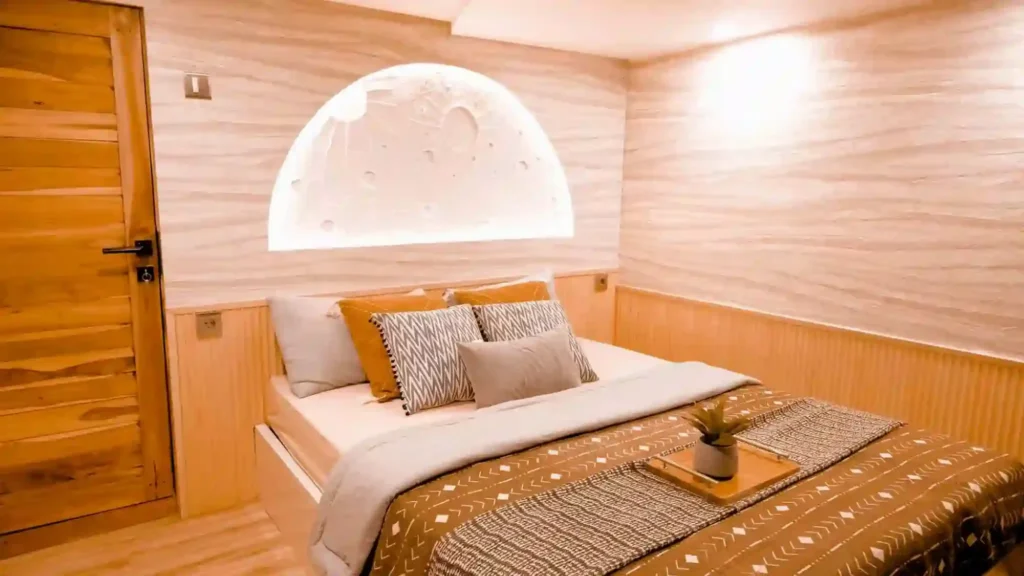 Earth cabin on Semesta Voyages with a private jacuzzi and balcony