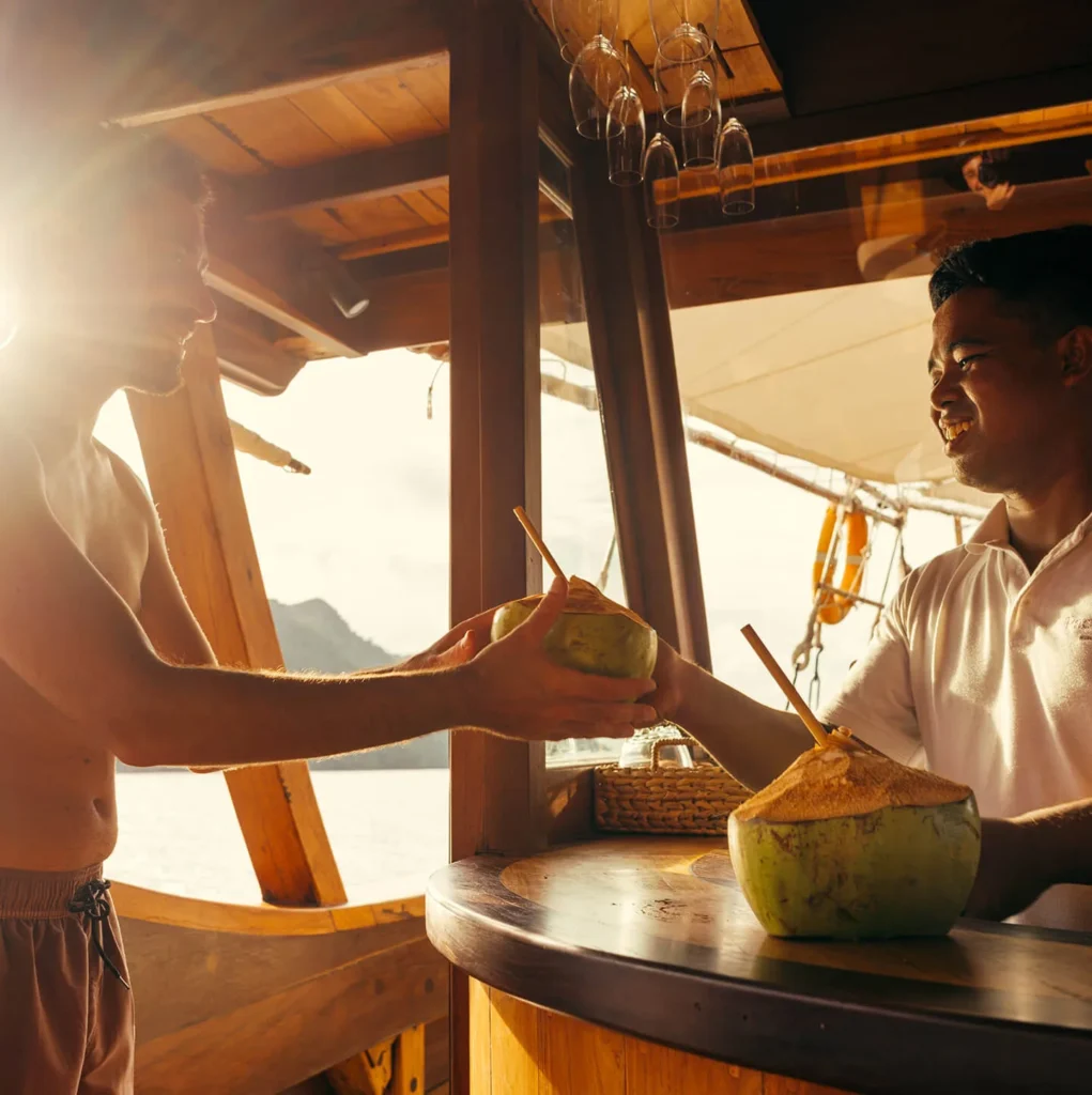 Bar aboard Senja phinisi