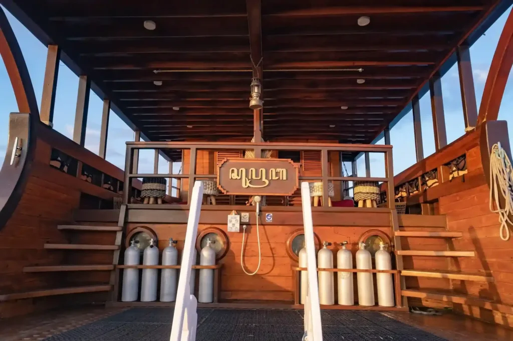 Dedicated diving deck aboard Supraba liveaboard