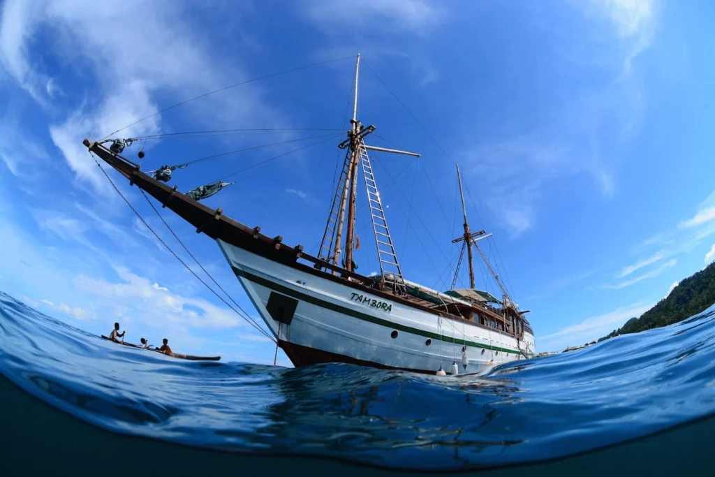 Deck space aboard the Tambora phinisi