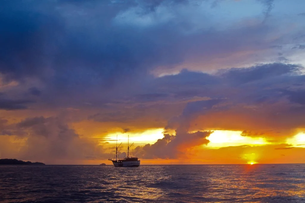 The Tambora phinisi on a remote Indonesian crossing