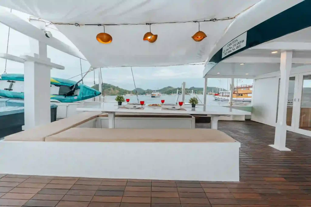 Dining area on Tara where three meals a day are served