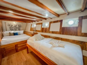 Balinese Room beds aboard Vinca Voyages