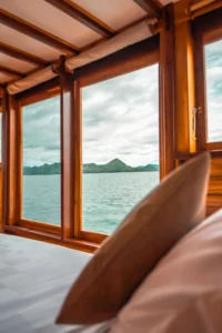 Sea view from the Japanese Room aboard Vinca Voyages