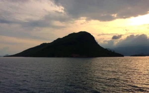 A scenery a sunset in Komodo National Park, East Nusa Tenggara, Indonesia.