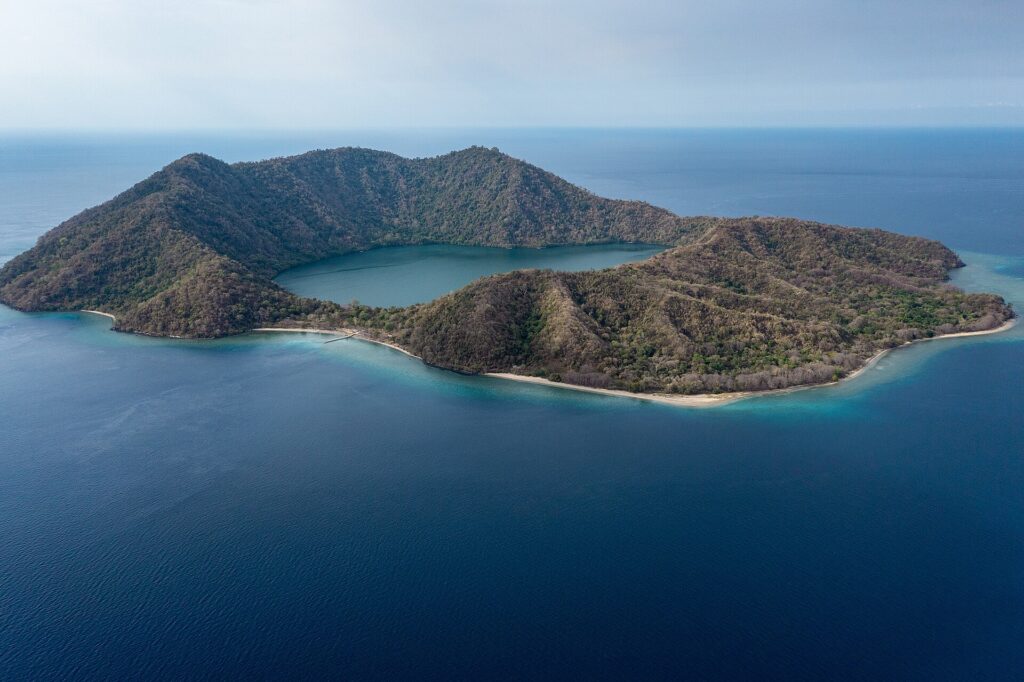 Saltwater crater lake inside Satonda Island