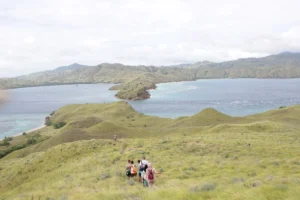 Uninhabited Gili Lawa island landscape in the Komodo archipelago