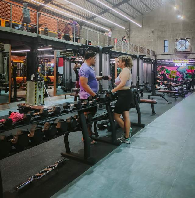 Komodo Gym Labuan Bajo interior with weights and functional training equipment