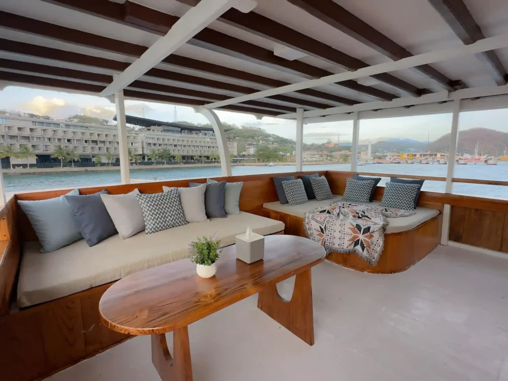 Alternative outdoor lounge aboard North Blue Phinisi