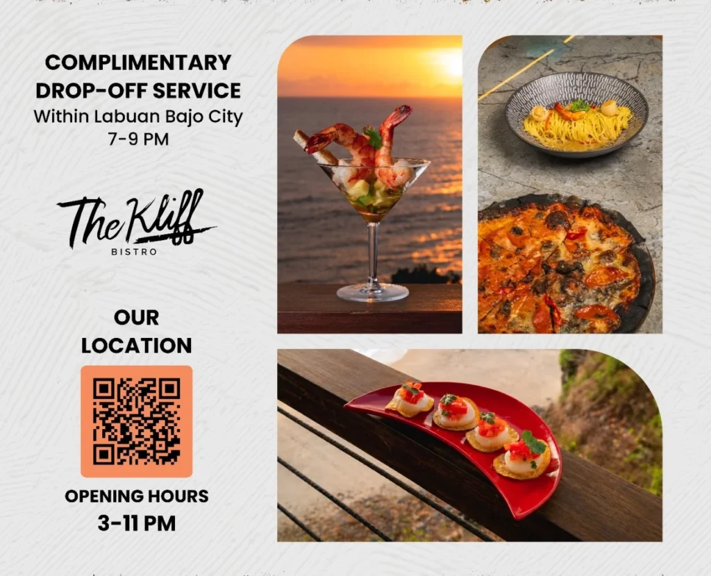 Food and drinks served at The Kliff Bistro in Labuan Bajo